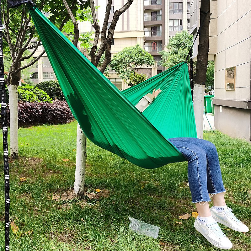 Cheap Goat Tents Portable Hammock Outdoor Garden Sports Home Travel Camping Swing Stripe Canvas Hang Bed Hammock Tents 